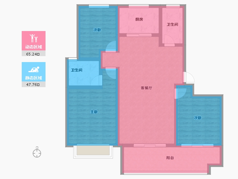 山东省-聊城市-泰润嘉苑-101.15-户型库-动静分区