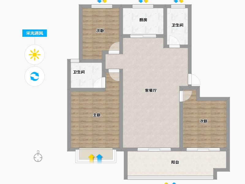 山东省-聊城市-泰润嘉苑-101.15-户型库-采光通风