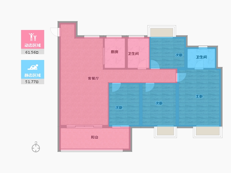 江西省-抚州市-华章三科状元台-102.40-户型库-动静分区