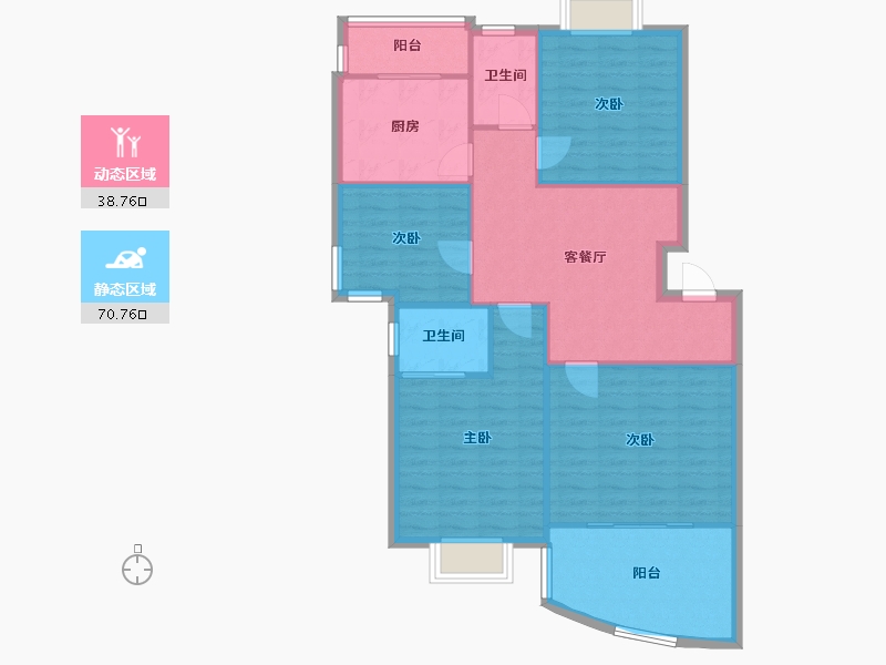 湖北省-武汉市-虹顶家园-90.00-户型库-动静分区