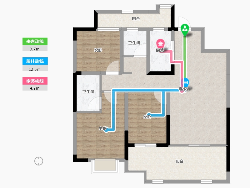 河南省-驻马店市-兴悦悦府-99.75-户型库-动静线