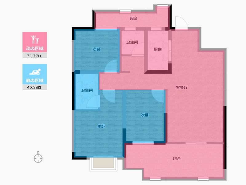 河南省-驻马店市-兴悦悦府-99.75-户型库-动静分区