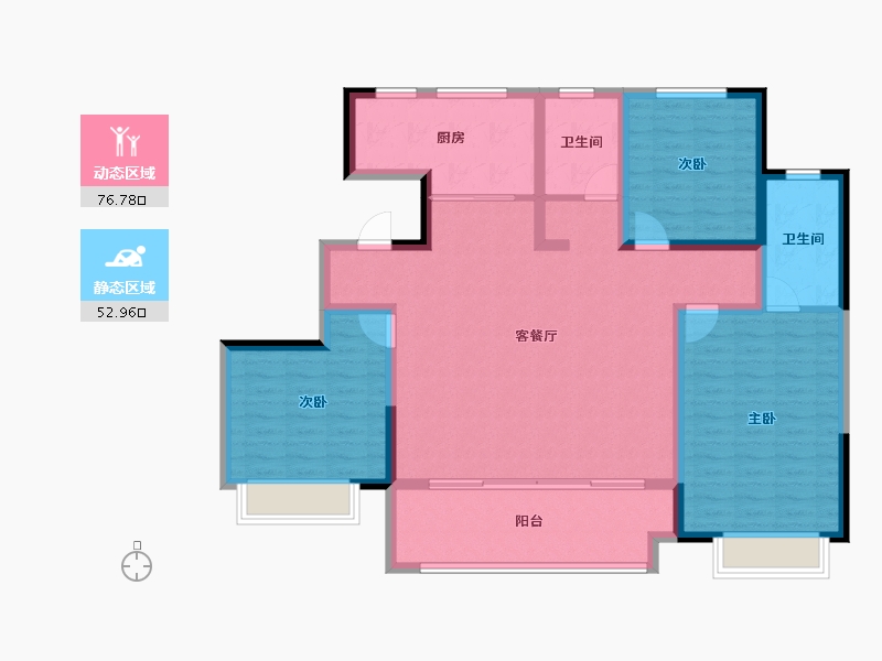 山东省-聊城市-汇丰建润·桃李春风-116.97-户型库-动静分区