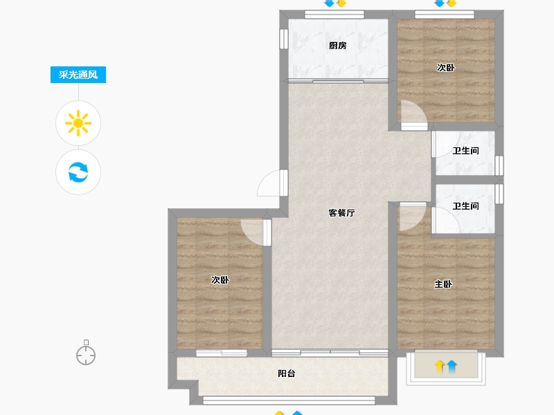 山东省-聊城市-畅博·书香首府-77.05-户型库-采光通风