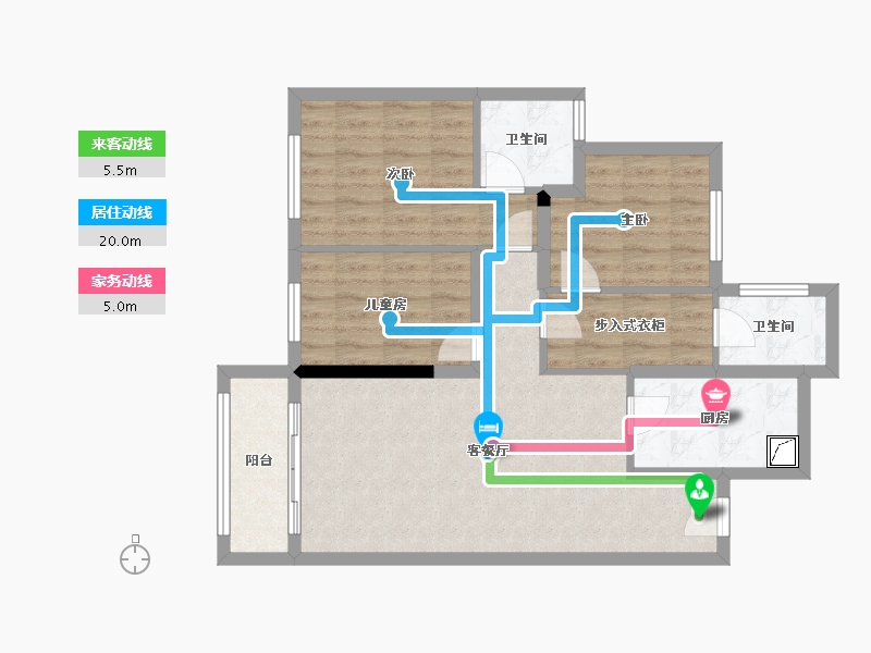 北京-北京市-阳光小区-160.00-户型库-动静线