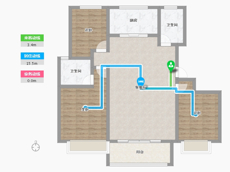 山东省-聊城市-泰润嘉苑-103.15-户型库-动静线