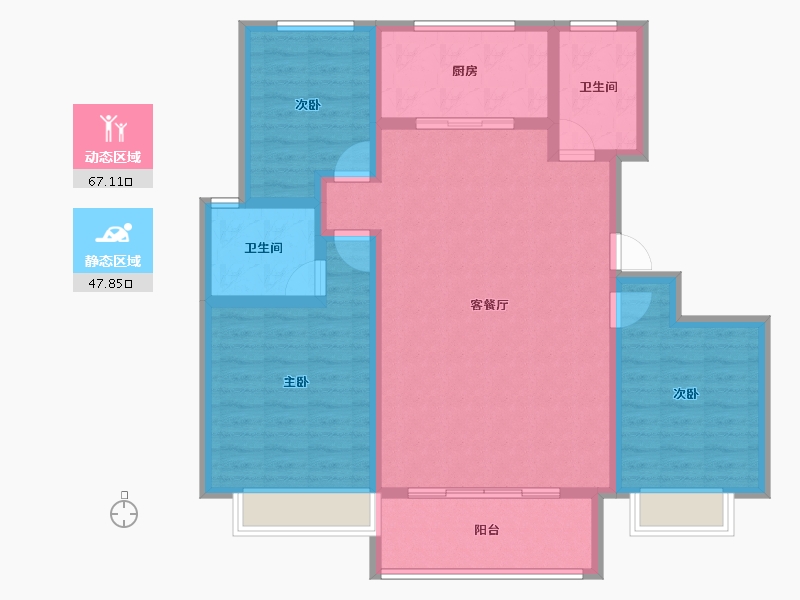 山东省-聊城市-泰润嘉苑-103.15-户型库-动静分区