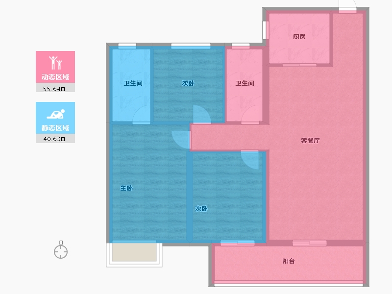 江西省-抚州市-华章三科状元台-86.40-户型库-动静分区