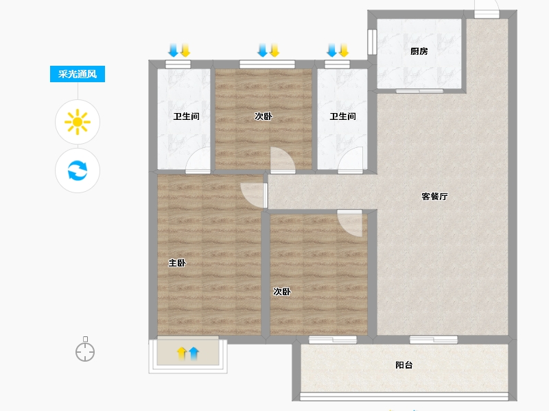 江西省-抚州市-华章三科状元台-86.40-户型库-采光通风