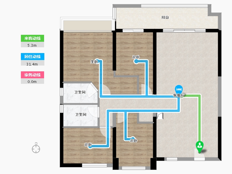 安徽省-六安市-碧桂园珑悦-126.00-户型库-动静线