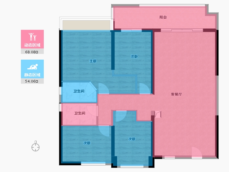 安徽省-六安市-碧桂园珑悦-126.00-户型库-动静分区