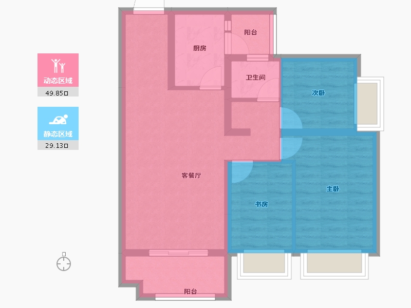 四川省-成都市-彭州万达广场-69.78-户型库-动静分区