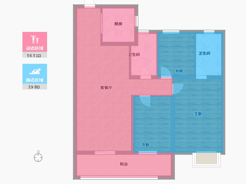 江西省-抚州市-乐安中大府-85.60-户型库-动静分区