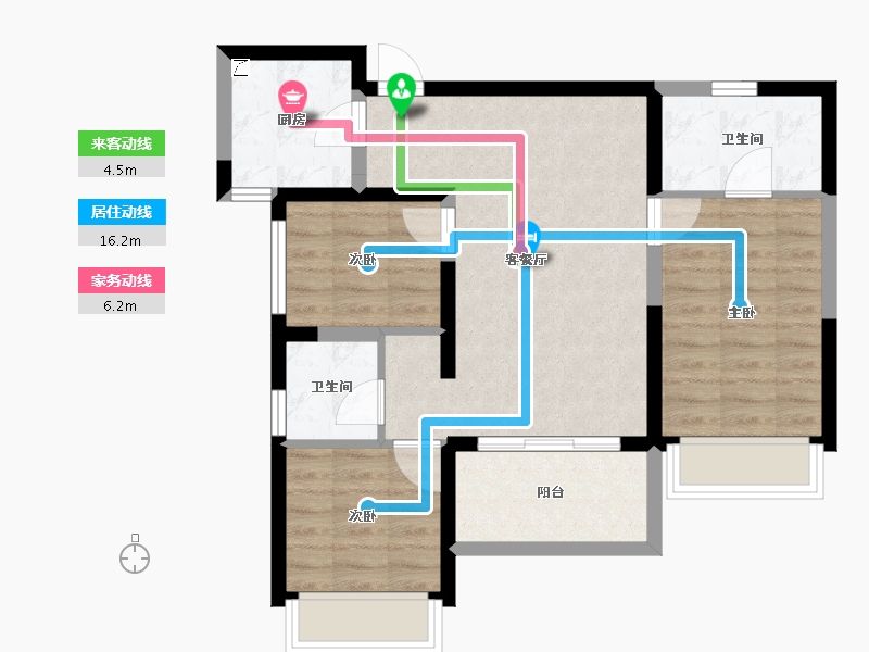 云南省-昆明市-招商公园大道-68.82-户型库-动静线