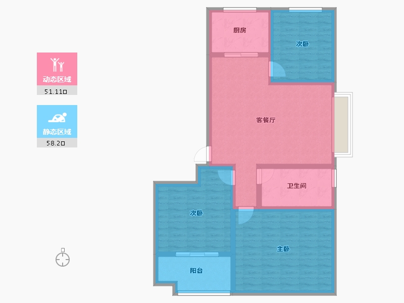 山东省-聊城市-泰润嘉苑-97.97-户型库-动静分区