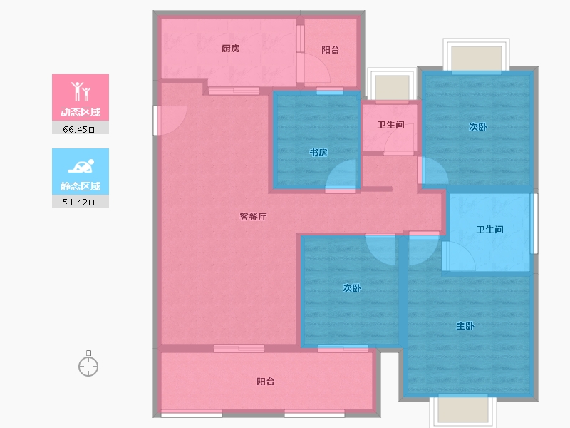 河南省-驻马店市-春熙里-104.92-户型库-动静分区