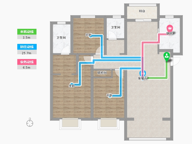 陕西省-西安市-融城朗悦-104.01-户型库-动静线