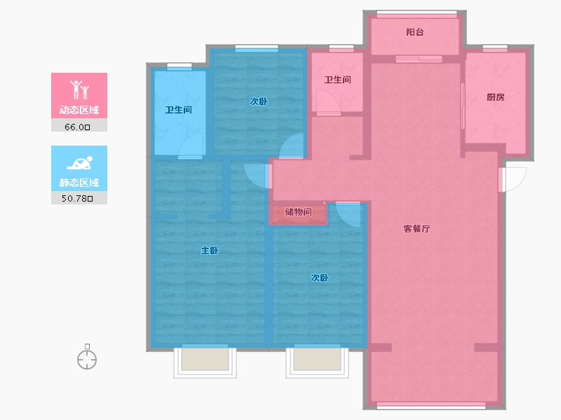 陕西省-西安市-融城朗悦-104.01-户型库-动静分区