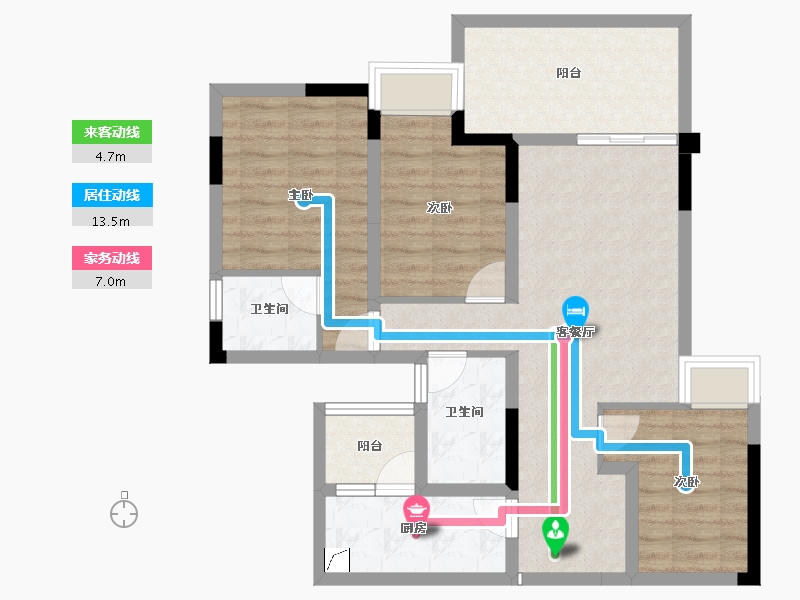 重庆-重庆市-蓝光公园华府-81.56-户型库-动静线