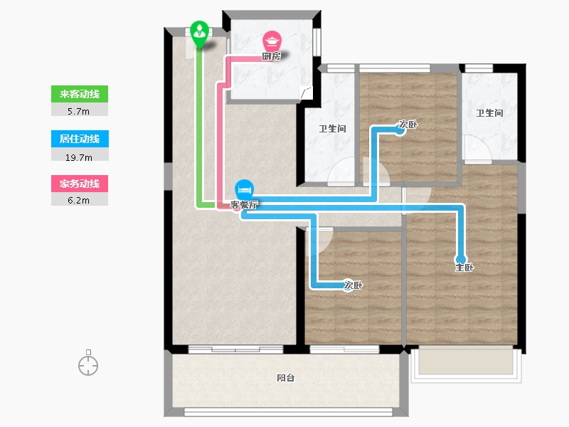 云南省-昆明市-招商公园大道-91.28-户型库-动静线