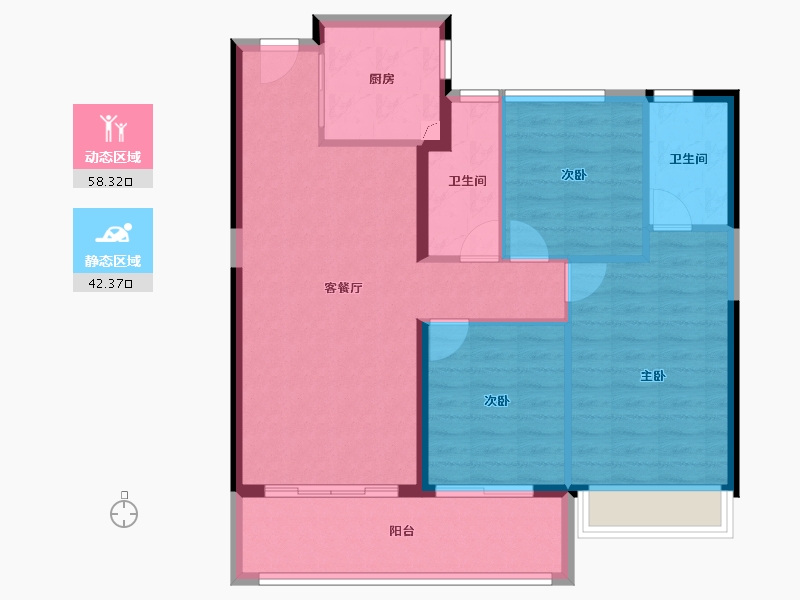 云南省-昆明市-招商公园大道-91.28-户型库-动静分区