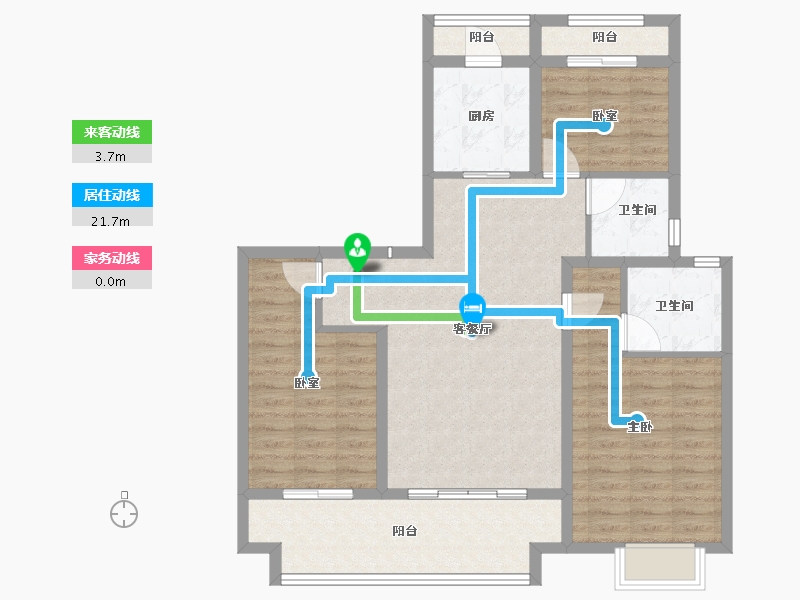 河南省-南阳市-森雷京豫华庭-96.60-户型库-动静线