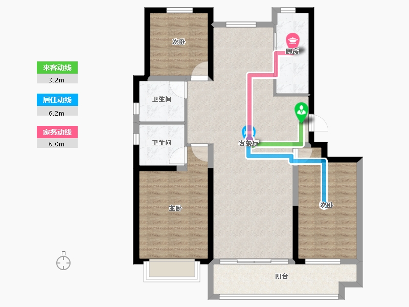 山东省-聊城市-汇丰建润·桃李春风-100.86-户型库-动静线