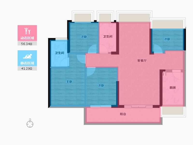 广东省-惠州市-德威花园-86.92-户型库-动静分区