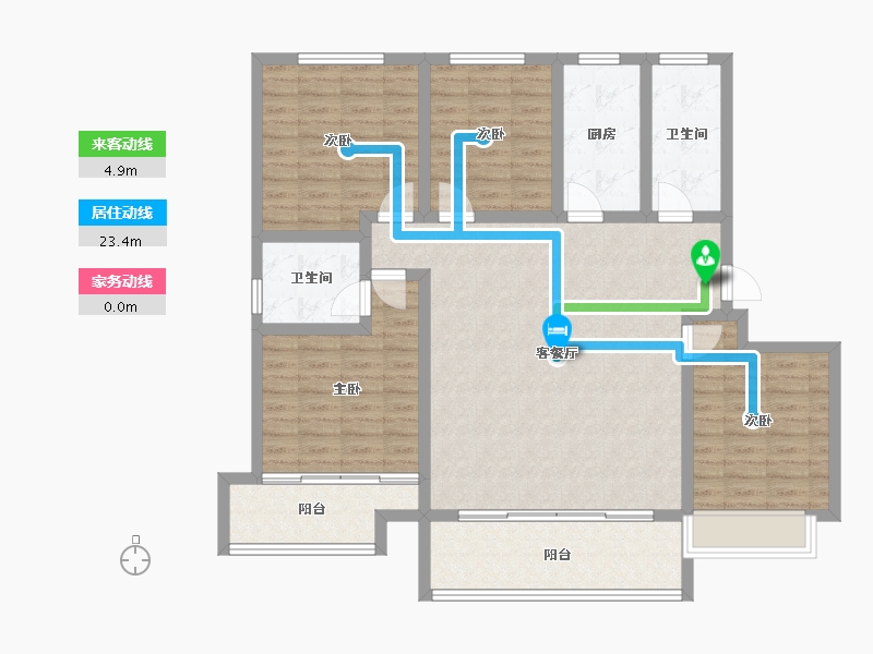 山东省-聊城市-泰润嘉苑-117.53-户型库-动静线