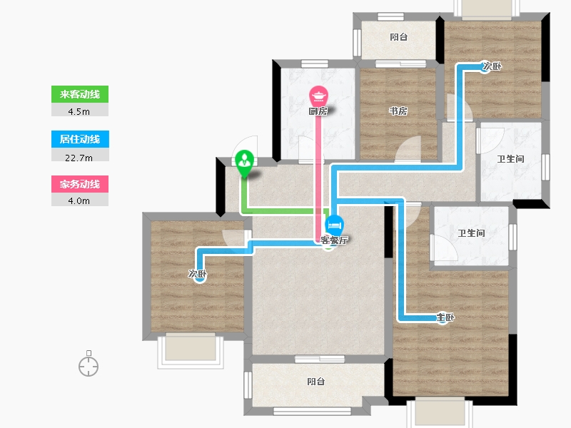 贵州省-遵义市-新城悦隽风华-95.00-户型库-动静线