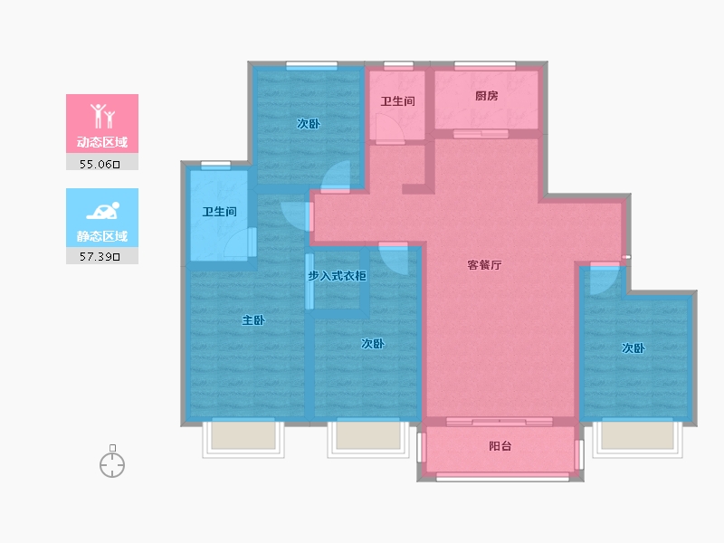 陕西省-咸阳市-乾州壹号-98.98-户型库-动静分区