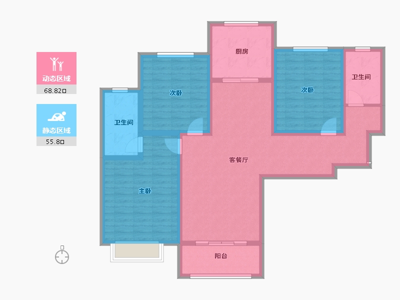 陕西省-咸阳市-乾州壹号-111.44-户型库-动静分区