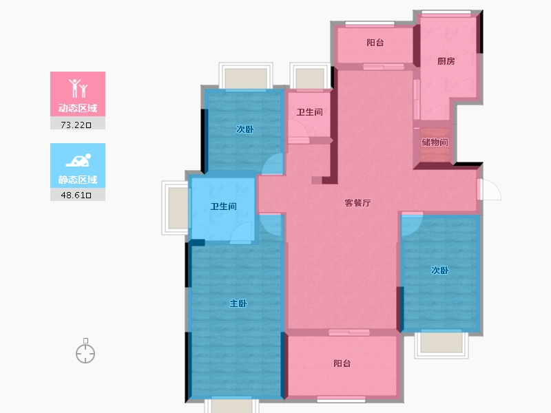 河南省-驻马店市-兴悦悦府-108.38-户型库-动静分区