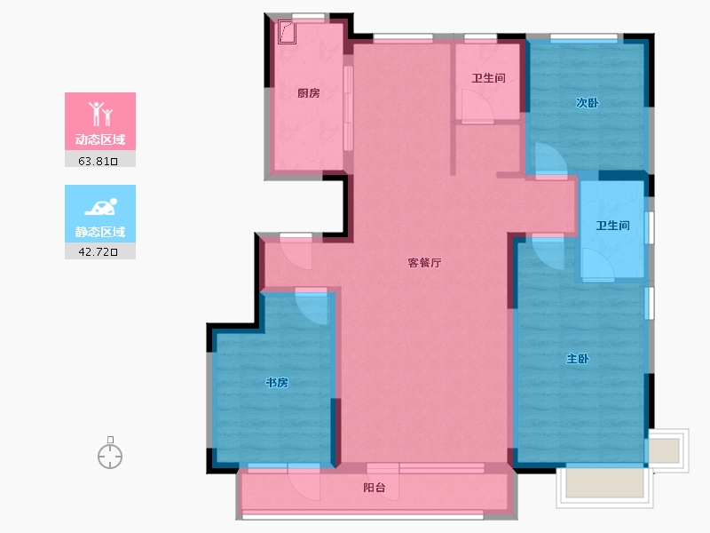 辽宁省-鞍山市-颐和城-二期-88.00-户型库-动静分区