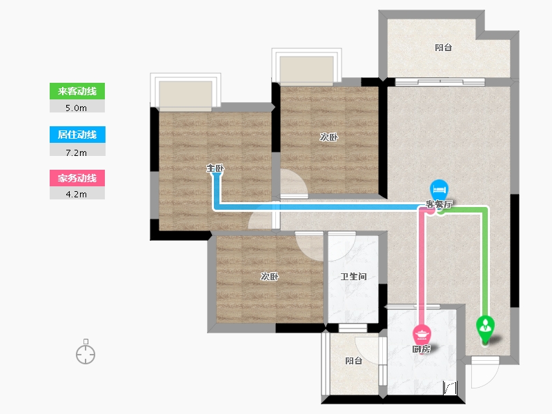 四川省-内江市-蜀道星月江畔-69.28-户型库-动静线