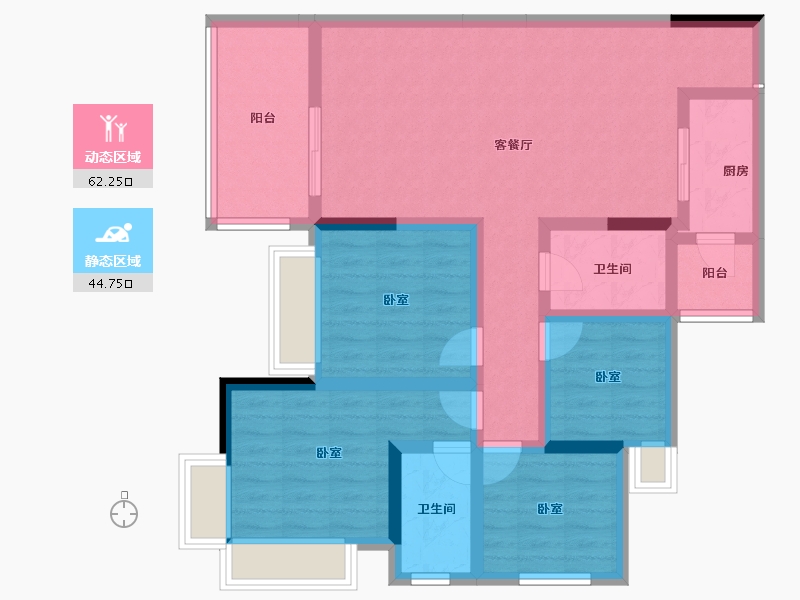 四川省-南充市-远达雲湖天著-93.80-户型库-动静分区