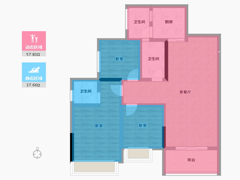 四川省-南充市-远达雲湖天著-84.19-户型库-动静分区