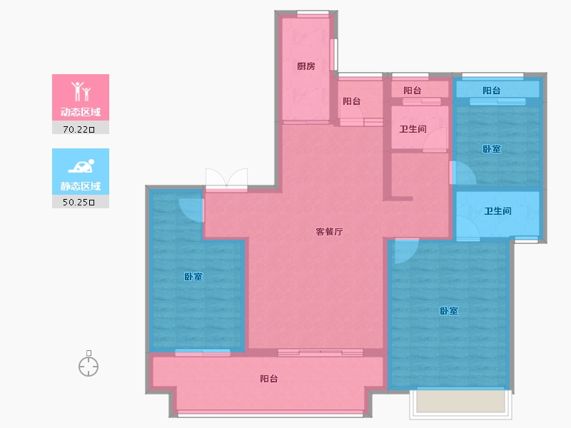 河南省-南阳市-森雷京豫华庭-107.97-户型库-动静分区