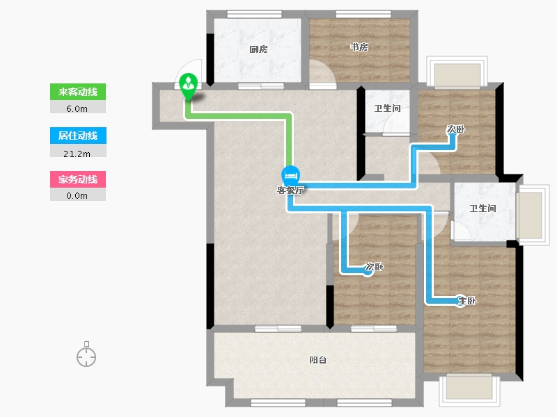 河南省-驻马店市-兴悦悦府-102.96-户型库-动静线