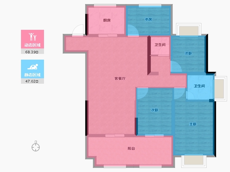 河南省-驻马店市-兴悦悦府-102.96-户型库-动静分区