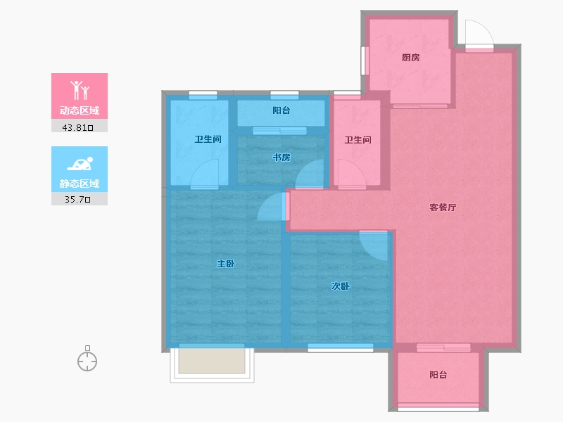 陕西省-咸阳市-新城云境-70.50-户型库-动静分区