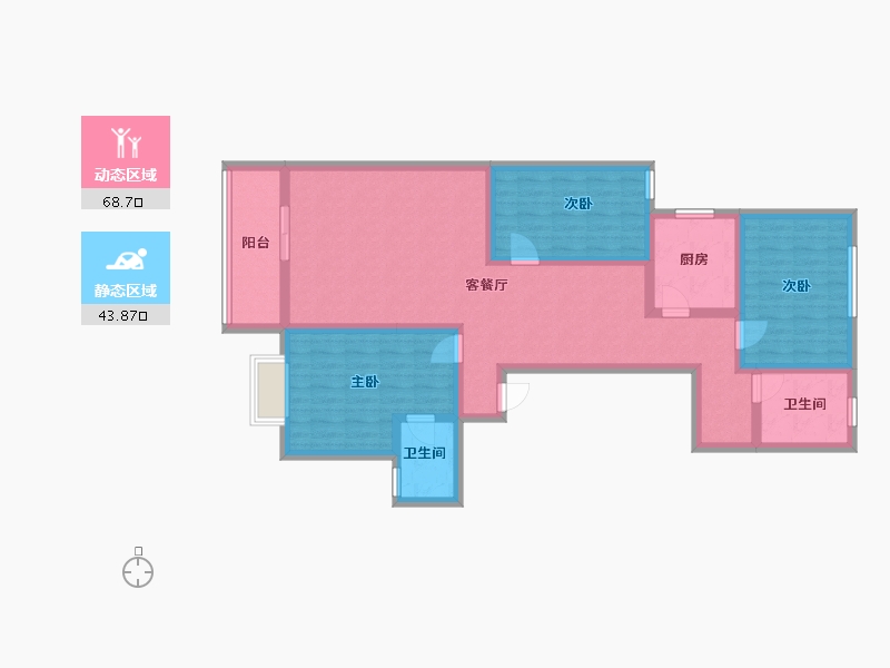 陕西省-咸阳市-颐和名居-99.11-户型库-动静分区