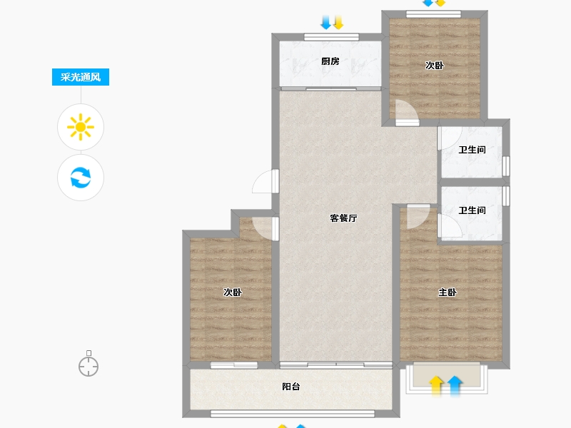 山东省-聊城市-畅博·书香首府-98.87-户型库-采光通风