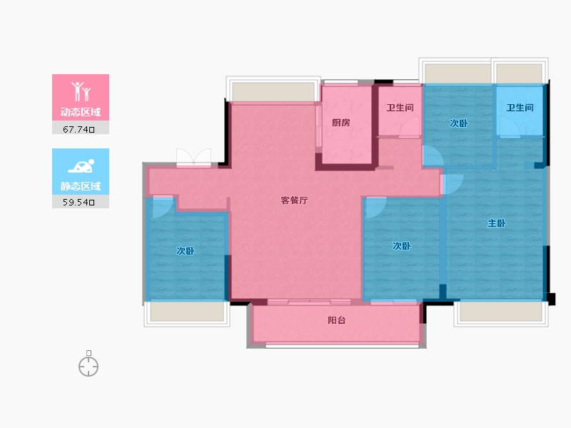 江苏省-镇江市-四季风华-115.17-户型库-动静分区