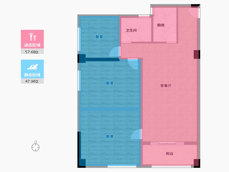 河南省-南阳市-财富公馆二期-94.79-户型库-动静分区