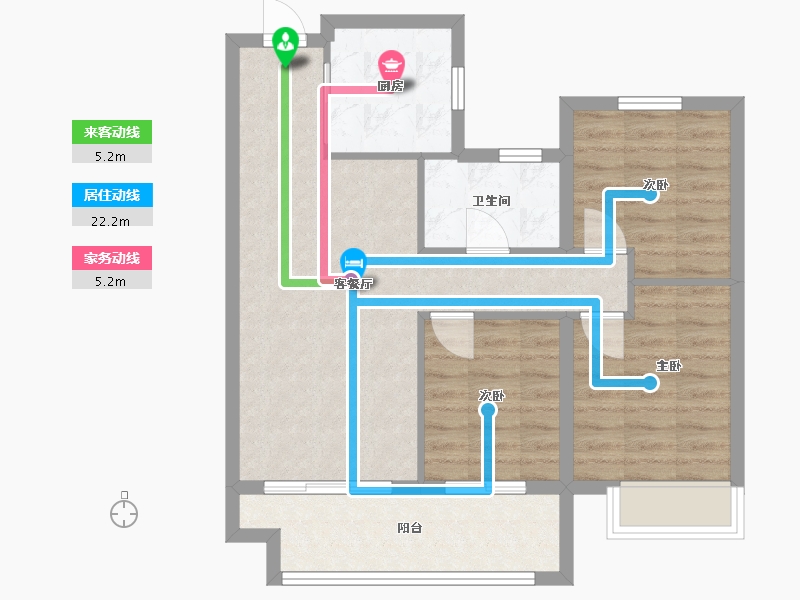 陕西省-咸阳市-新城云境-71.88-户型库-动静线