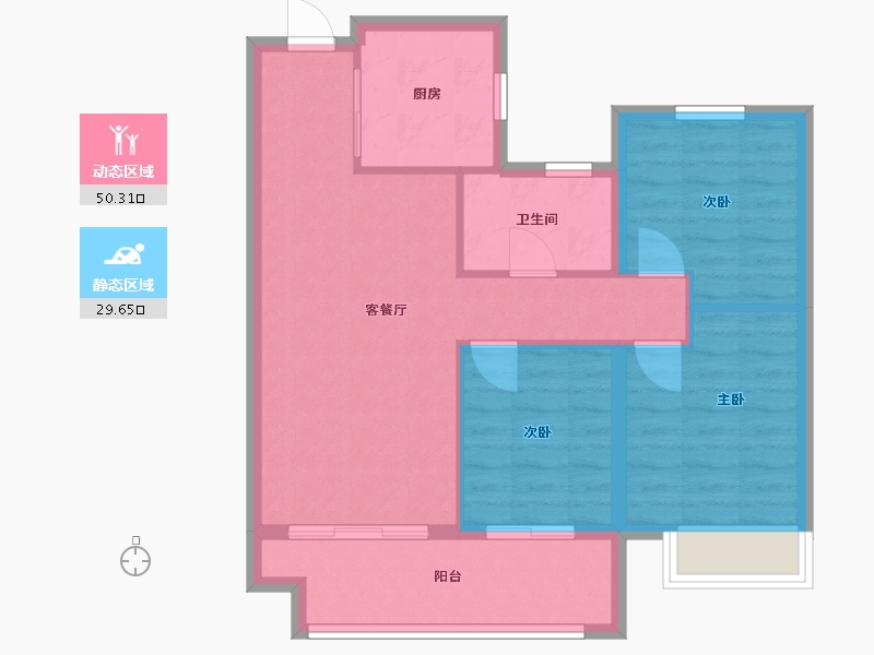 陕西省-咸阳市-新城云境-71.88-户型库-动静分区