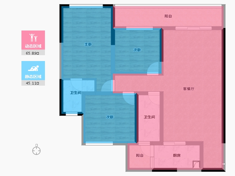 四川省-宜宾市-恒润安宁府-97.87-户型库-动静分区