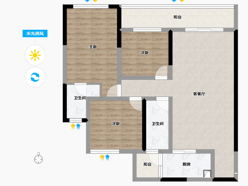 四川省-宜宾市-恒润安宁府-97.87-户型库-采光通风