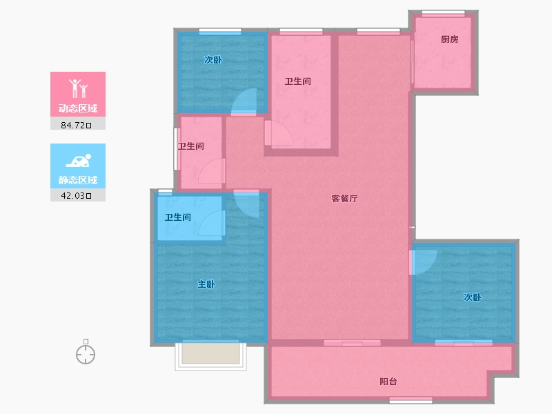 河南省-驻马店市-建业薄山府-113.73-户型库-动静分区